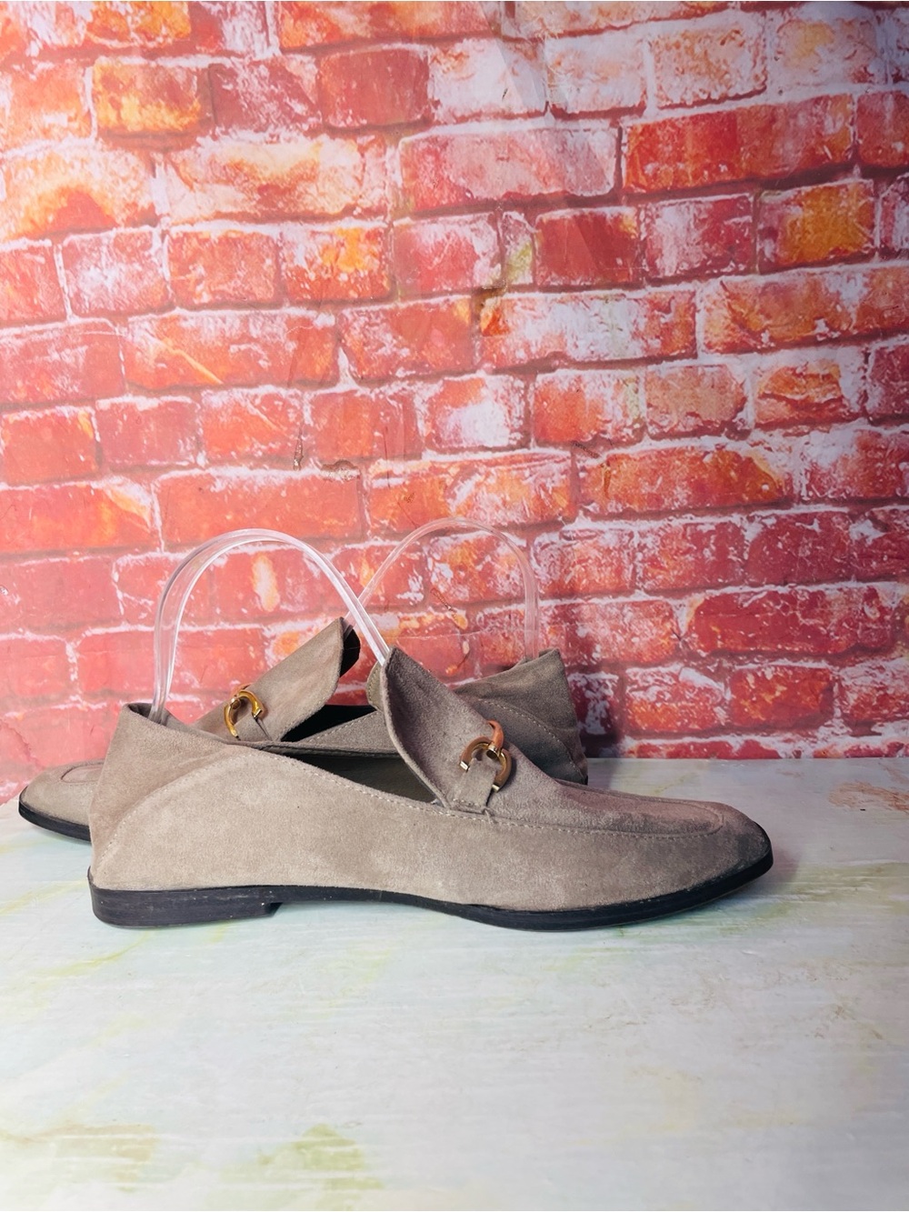 Vintage Havana Slip on Taupe Horsebit Convertible Loafer Mules - Picture 5 of 11